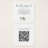 Elegante QR-code Eucalyptus RSVP bijlage kaart (Voorkant /achterkant)
