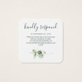 Elegante QR-code Eucalyptus RSVP bijlage kaart (Voorkant)