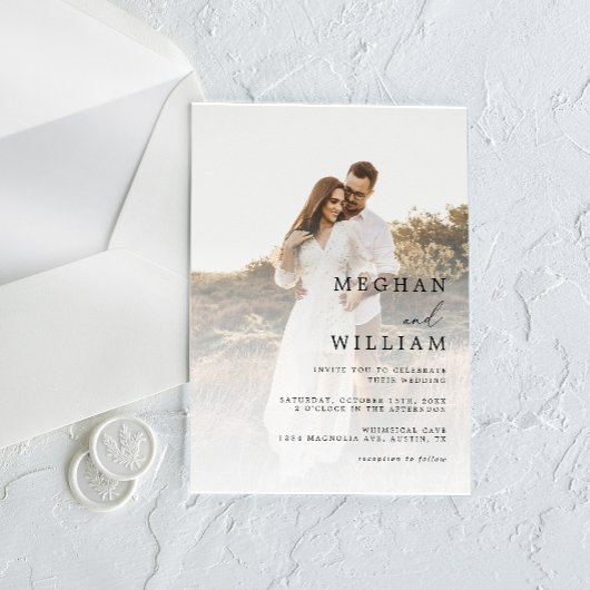 Elegante QR-code foto bruiloft Acryl Uitnodigingen
