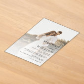 Elegante QR-code foto bruiloft Acryl Uitnodigingen (Laagn)