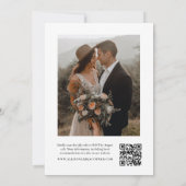 Elegante QR-code foto bruiloft Kaart (Achterkant)