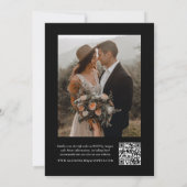 Elegante QR-code foto bruiloft Kaart (Achterkant)