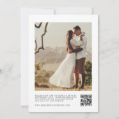 Elegante QR-code foto bruiloft Kaart (Achterkant)