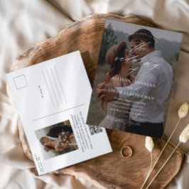 Elegante QR-code foto bruiloft uitnodiging