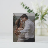 Elegante QR-code foto trouwkaart Briefkaart (Staand voorkant)