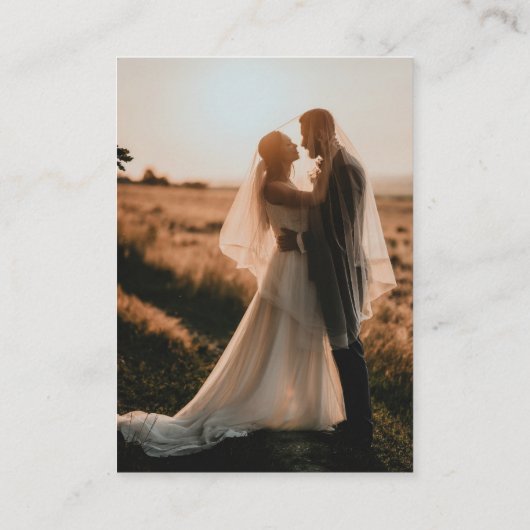 Elegante QR Code Foto Zwart Trouwen RSVP Informatiekaartje (Achterkant)