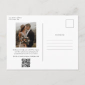 Elegante QR-code fotobruiloft Briefkaart (Achterkant)