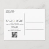 Elegante QR-code fotohuwelijkskaart Save the Date Aankondigingskaart (Achterkant)