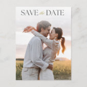 Elegante QR-code fotohuwelijkskaart Save the Date Aankondigingskaart (Voorkant)