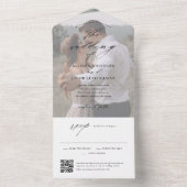 Elegante QR-code fototrouwdag All In One Uitnodiging (Binnen)