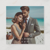 Elegante QR-code Gotische bruiloft Details Foto Informatiekaartje (Achterkant)