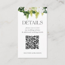 Elegante QR-code groene wedding details 