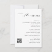 Elegante QR-Code Huwelijksdetails Behuizing Kaart (Voorkant)