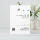 Elegante QR-Code Huwelijksdetails Behuizing Kaart (Staand voorkant)