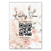 Elegante QR-code Huwelijksmenu Botanische Boho Kaart (Achterkant)