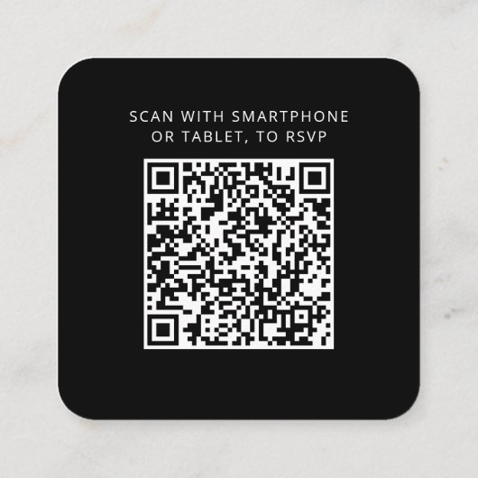 Elegante QR Code Huwelijksreactie RSVP Informatiekaartje (Achterkant)