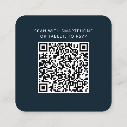 Elegante QR-Code Huwelijksreactie RSVP-Kaart Vierkante Visitekaartje (Achterkant)