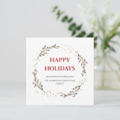 Elegante QR-code kerstkrans zakelijk logo Feestdagenkaart (Staand voorkant)