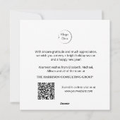 Elegante QR-code kerstkrans zakelijk logo Feestdagenkaart (Achterkant)