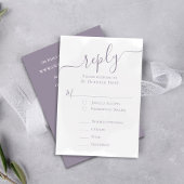 Elegante QR Code Klassieke Maaltijd RSVP Lavendel Kaartje