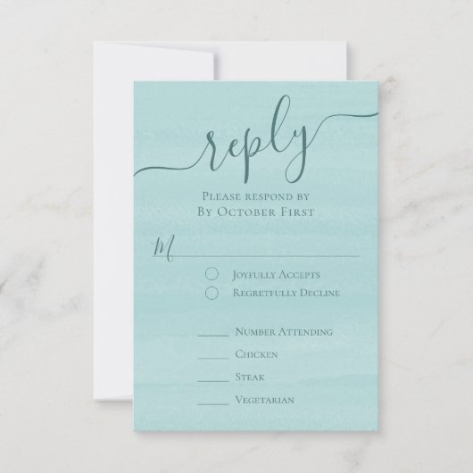 Elegante QR Code Klassieke Maaltijd RSVP Turquoise (Voorkant)