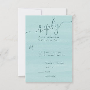 Elegante QR Code Klassieke Maaltijd RSVP Turquoise Kaartje
