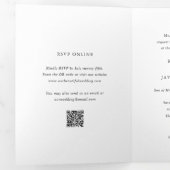 Elegante QR Code Klassieke Trouw Drieluik Uitnodiging (Binnenzijde eerst)