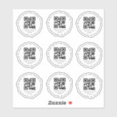 elegante qr-code korting kleine onderneming dank j sticker (Vel)