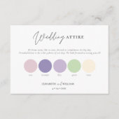 Elegante QR Code lila roos Pastel Trouwkleding Informatiekaartje (Voorkant)