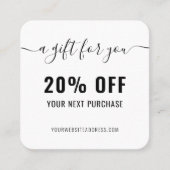 Elegante QR-code loyaliteitsbusinesspromo zwart wi Kortingskaartje (Voorkant)