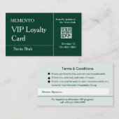 Elegante QR-code loyaliteitskaart in smaragdgroene Visitekaartje (Voorkant / Achterkant)