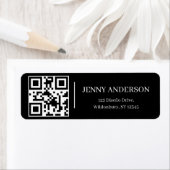 Elegante QR-code minimalistische retouradreslabels Etiket (Insitu)