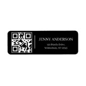 Elegante QR-code minimalistische retouradreslabels Etiket (Voorkant)