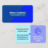 (Elegante QR-code) Modern Blauw Professioneel Visitekaartje (Voorkant / Achterkant)