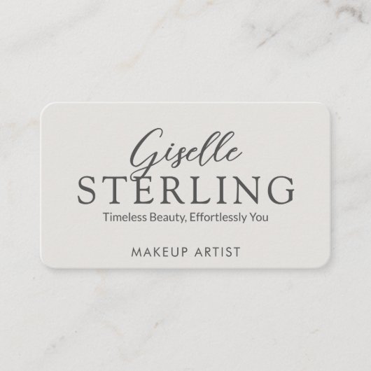 Elegante QR-code Modern Slate Grey Script Visitekaartje (Voorkant)