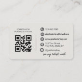 Elegante QR-code Modern Slate Grey Script Visitekaartje (Achterkant)