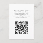 Elegante QR-code Monogram Crest Wedding Details Informatiekaartje (Achterkant)