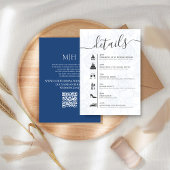 Elegante QR Code Online RSVP Bruiloft Tijdlijn Bla Informatiekaartje