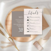 Elegante QR Code Online RSVP Trouwtijdlijn Blush Informatiekaartje