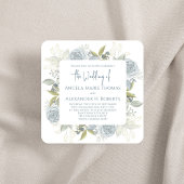 Elegante QR Code Online RSVP Waterverf Blauwe Roze Kaart