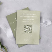 Elegante QR-code Palm laat klassieke maaltijdkeuze RSVP Kaartje