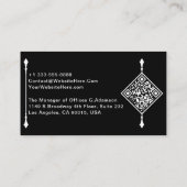 Elegante QR-code | Professioneel Modern Zwart Visitekaartje (Achterkant)