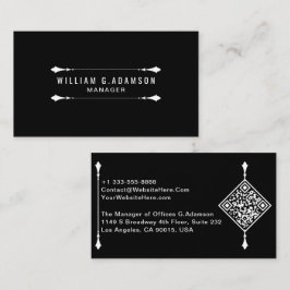 Elegante QR-code | Professionele moderne zwarte  Visitekaartje