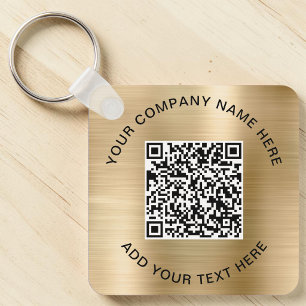 Elegante QR-code promotionele goud Sleutelhanger