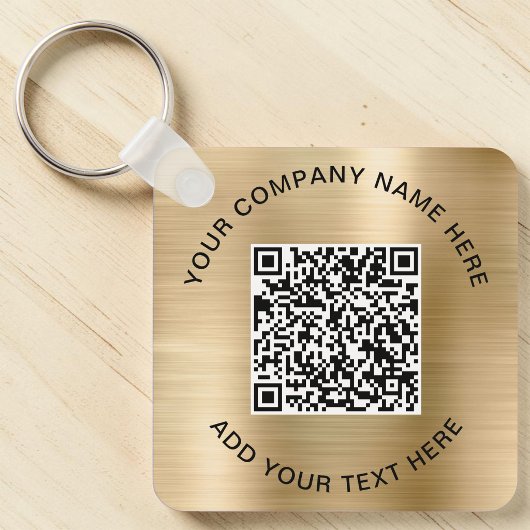 Elegante QR-code promotionele goud Sleutelhanger