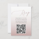Elegante QR Code Roos Goud Eenvoudige RSVP bruilof (Voorkant)