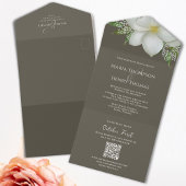 Elegante QR Code RSVP Eenvoudige Online Witte Magn All In One Uitnodiging