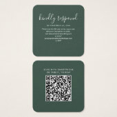 Elegante QR Code RSVP en de Kaart van de Huwelijks (Voorkant /achterkant)