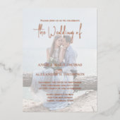 Elegante QR-code RSVP-fotosjabloon Folie Uitnodiging (Voorkant)