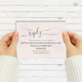 Elegante QR Code RSVP Online Blush Bloemen Bruilof Informatiekaartje